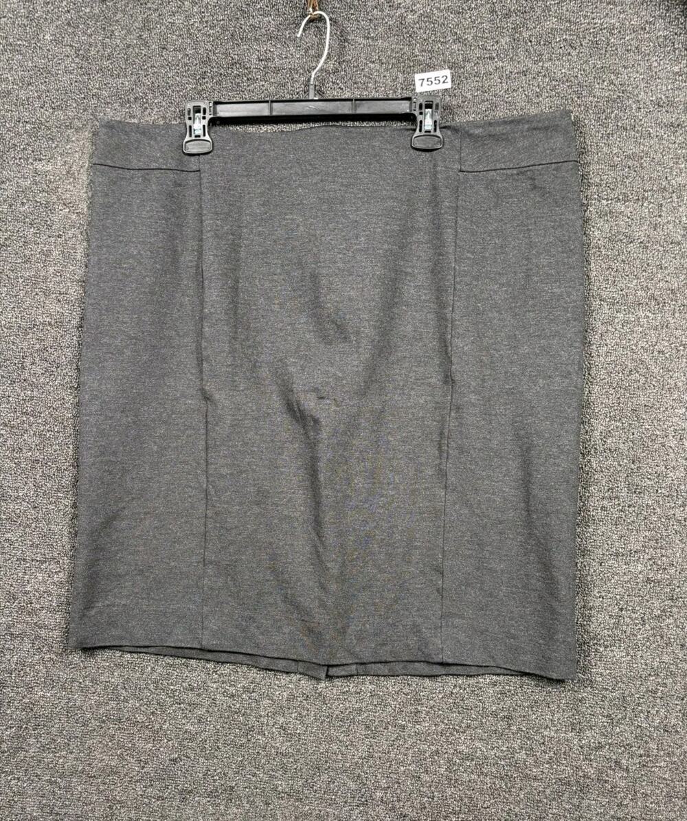 Lands End Straight Pencil Skirt Womens Size 18W Gray Lined Zip Up Career Office